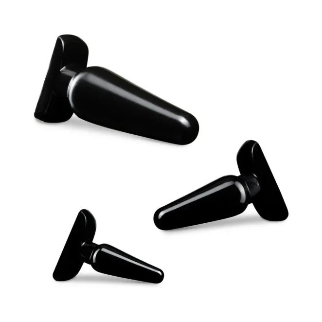 Anal 3-Piece Butt Plug Trainer Kit Black