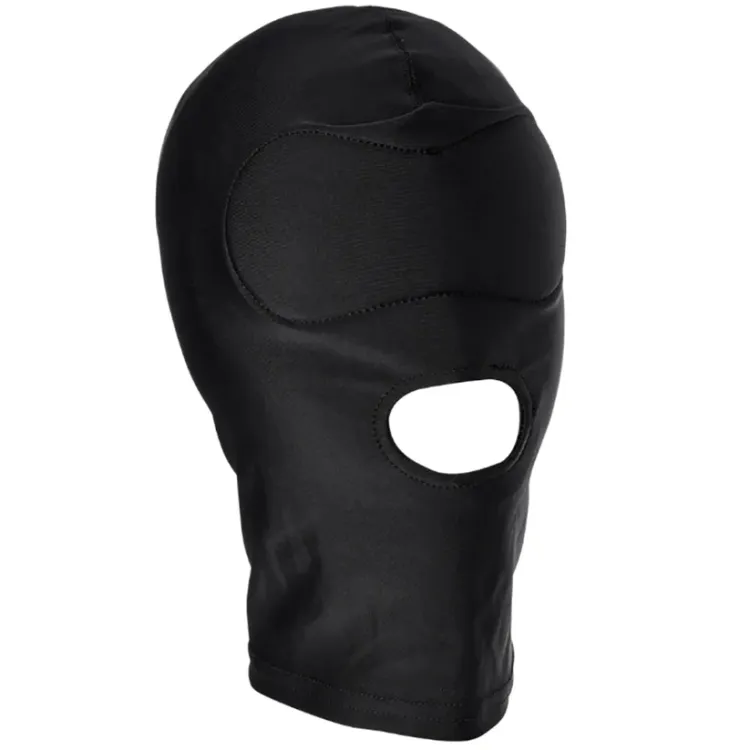 Shadow Hood Full-Head Mask with Open Mouth Black