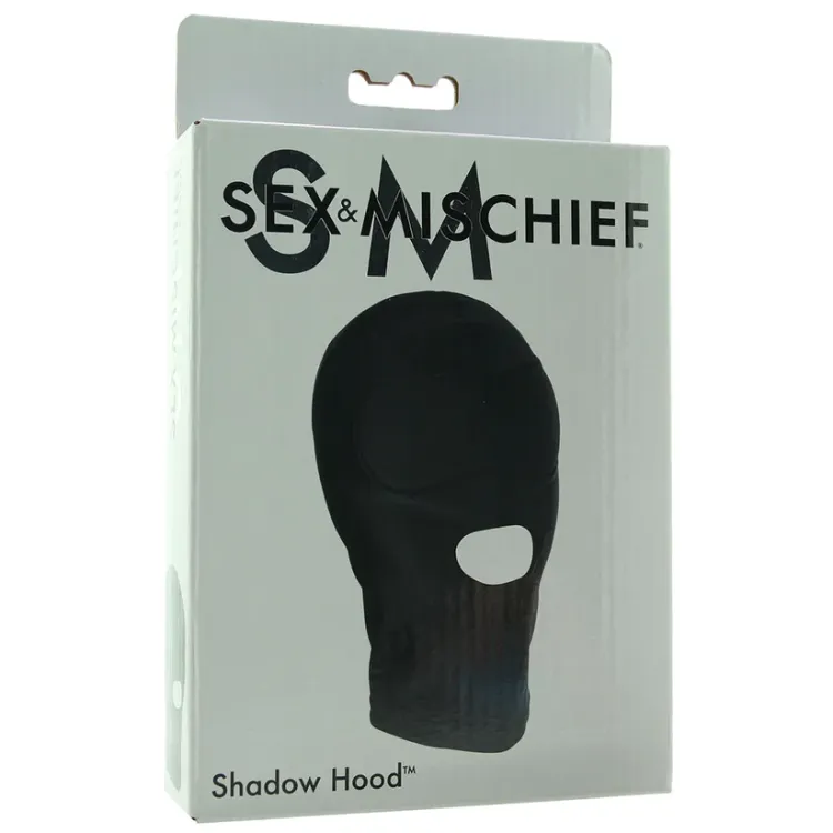 Shadow Hood Full-Head Mask with Open Mouth Black