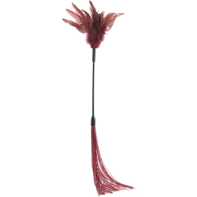 Shadow Feather & Silicone Dual-Ended Flogger Burgundy