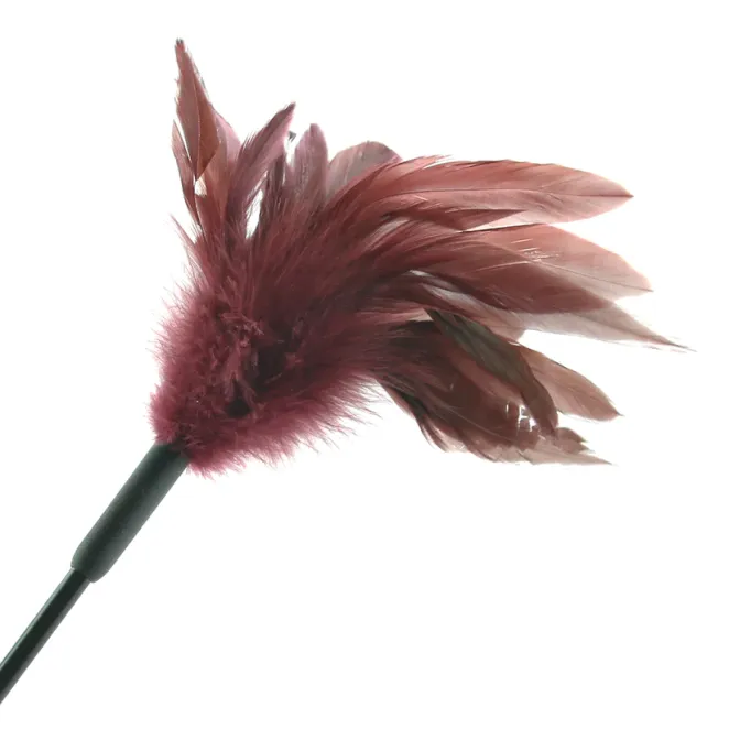 Shadow Feather & Silicone Dual-Ended Flogger Burgundy