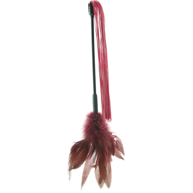 Shadow Feather & Silicone Dual-Ended Flogger Burgundy