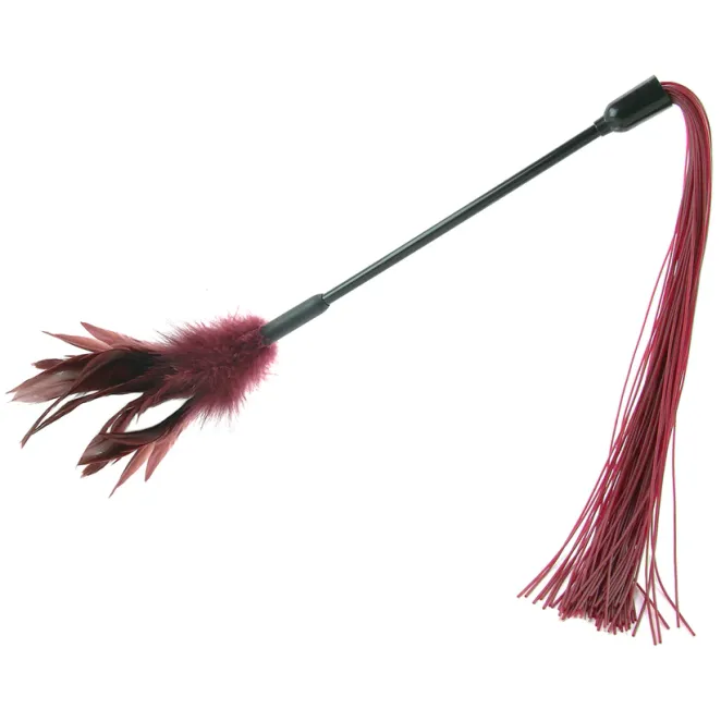 Shadow Feather & Silicone Dual-Ended Flogger Burgundy