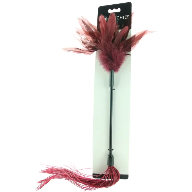 Shadow Feather & Silicone Dual-Ended Flogger Burgundy