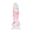 7.5 in. Realistic Vibrating Dildo with Balls Frost Confetti 7.5 in. Realistic Vibrating Dildo with Balls Frost Confetti