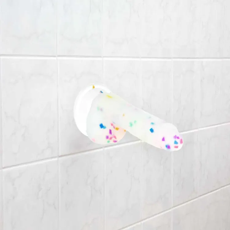 7.5 in. Realistic Vibrating Dildo with Balls Frost Confetti 7.5 in. Realistic Vibrating Dildo with Balls Frost Confetti