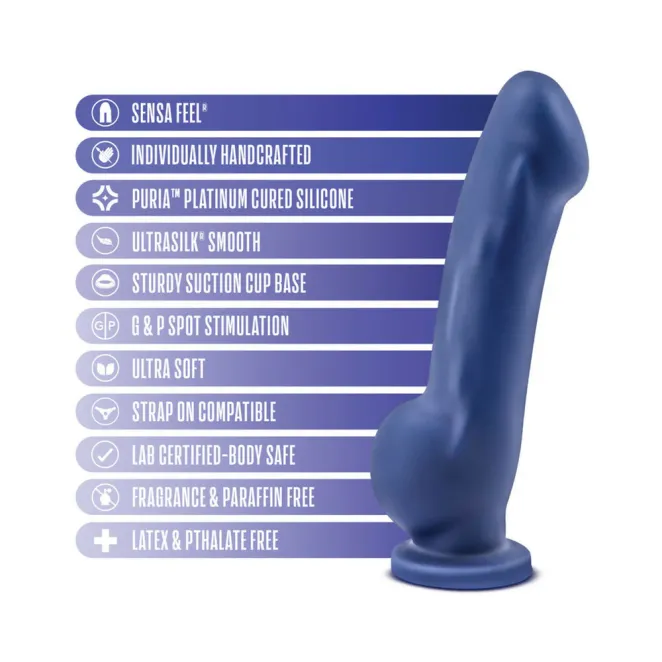 6 Inch Dual Density Silicone Dildo Indigo
