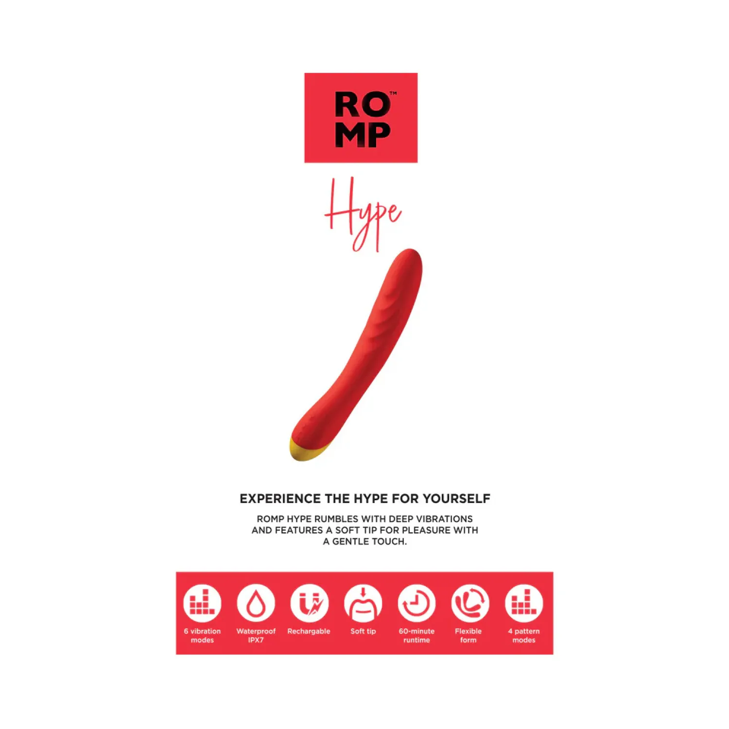ROMP Hype Silicone G-Spot Vibrator Red