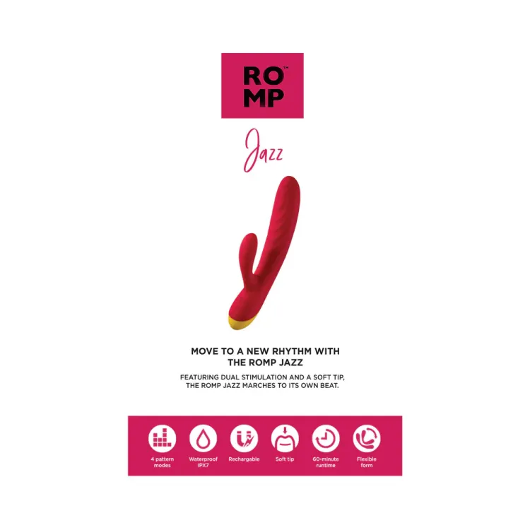 ROMP Jazz Silicone Rabbit Vibrator Berry ROMP Jazz Silicone Rabbit Vibrator Berry