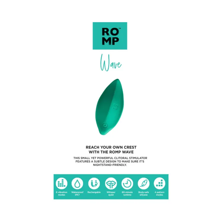ROMP Wave Silicone Lay-On Vibrator Mint ROMP Wave Silicone Lay-On Vibrator Mint
