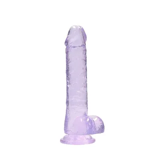 8 in. Realistic Dildo with Balls Purple