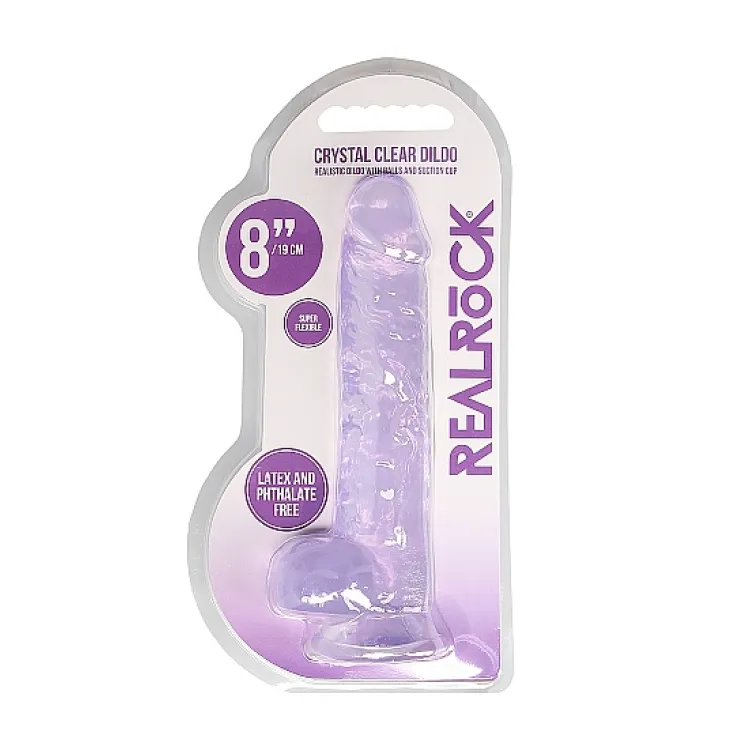 8 in. Realistic Dildo with Balls Purple 8 in. Realistic Dildo with Balls Purple