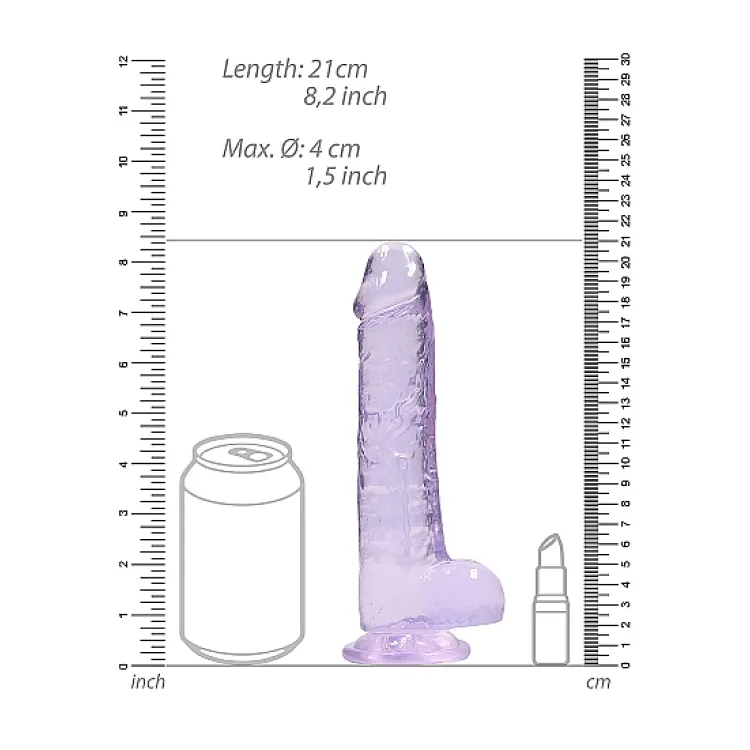 8 in. Realistic Dildo with Balls Purple 8 in. Realistic Dildo with Balls Purple