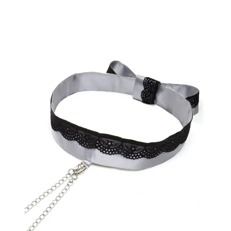 Fifty Shades of Grey Play Nice Satin Collar with Lace Trim & Adjustable Nipple Clamps Fifty Shades of Grey Play Nice Satin Collar with Lace Trim & Adjustable Nipple Clamps
