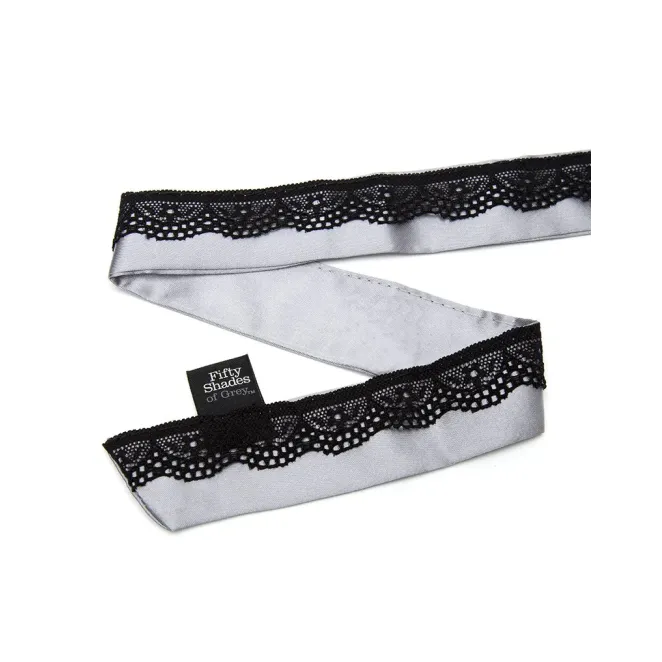 Fifty Shades of Grey Play Nice Satin Collar with Lace Trim & Adjustable Nipple Clamps