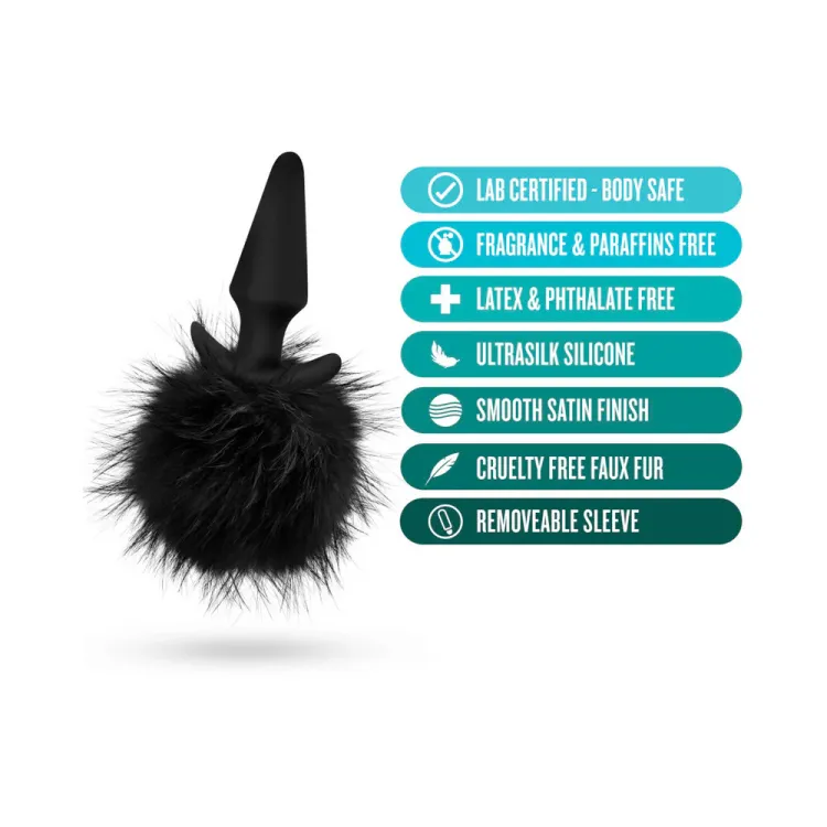 Anal Silicone Rabbit Tail Butt Plug