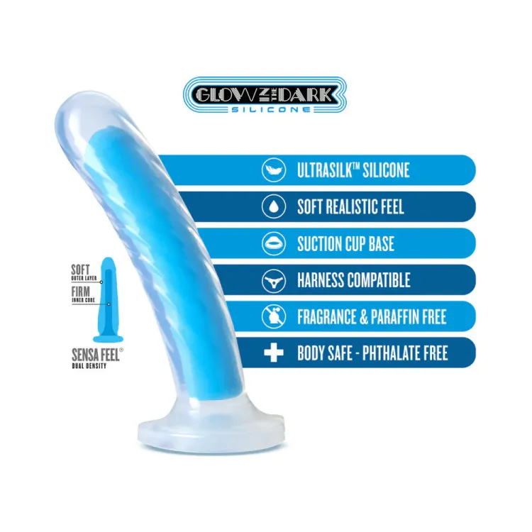 7 in. Dual-Density Silicone Spiral Dildo Blue 7 in. Dual-Density Silicone Spiral Dildo Blue