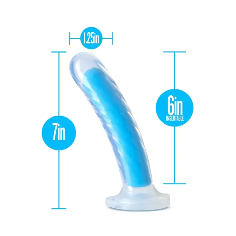 7 in. Dual-Density Silicone Spiral Dildo Blue 7 in. Dual-Density Silicone Spiral Dildo Blue