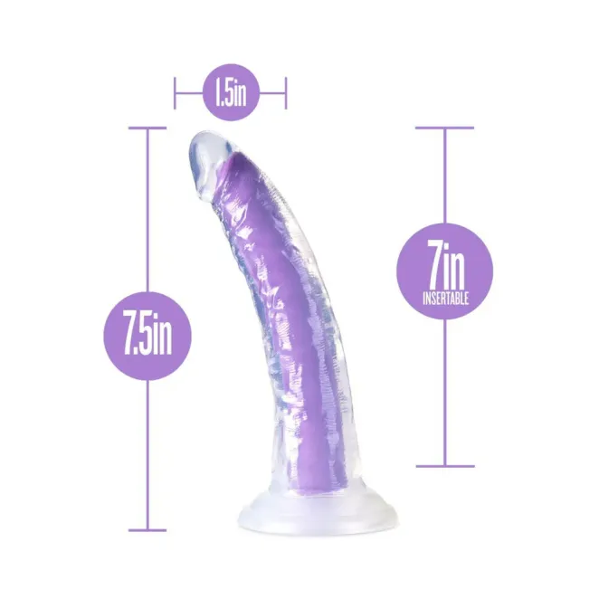 7 in. Realistic Silicone Dual-Density Dildo Neon Purple