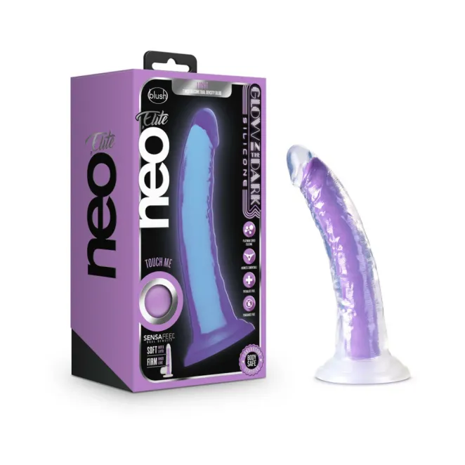 7 in. Realistic Silicone Dual-Density Dildo Neon Purple