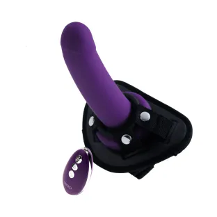 VeDO Strapped Vibrating Strap-On with Remote Purple