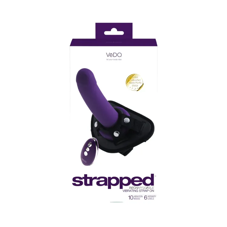 VeDO Strapped Vibrating Strap-On with Remote Purple VeDO Strapped Vibrating Strap-On with Remote Purple