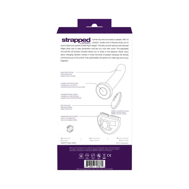 VeDO Strapped Vibrating Strap-On with Remote Purple