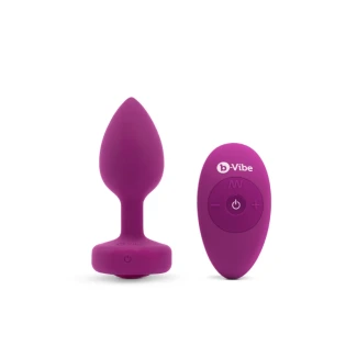 B-Vibe Remote Control Rechargeable Vibrating Silicone Jeweled Butt Plug
