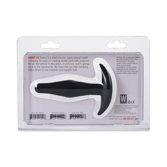 Tantus Little Flirt Silicone Beginner Butt Plug Onyx
