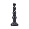 Tantus Beaded Black Anal Dildo with Suction Cup Base 6.5 Inch