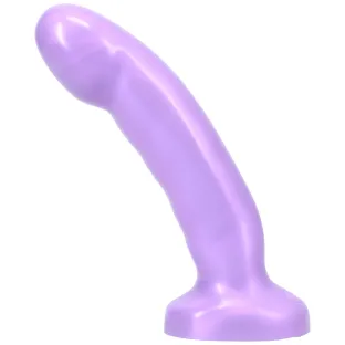 5 Inch Acute Curved Silicone Dildo Medium-Firm Light Purple