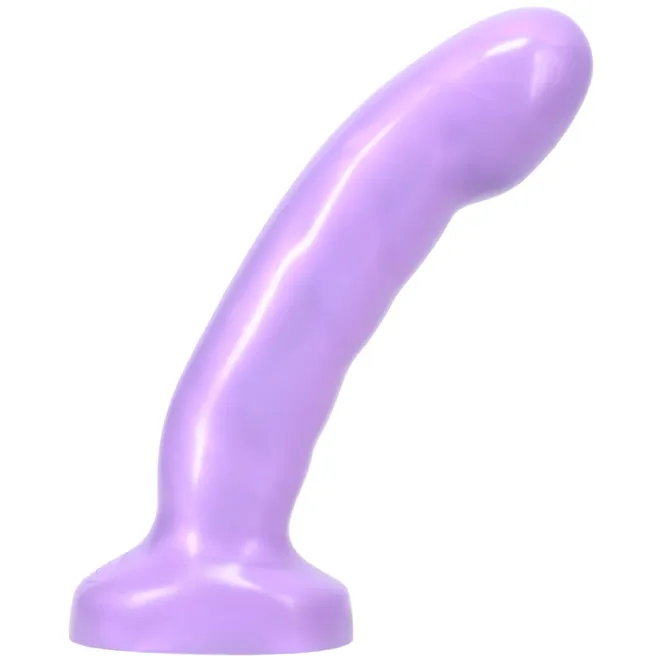 5 Inch Acute Curved Silicone Dildo Medium-Firm Light Purple