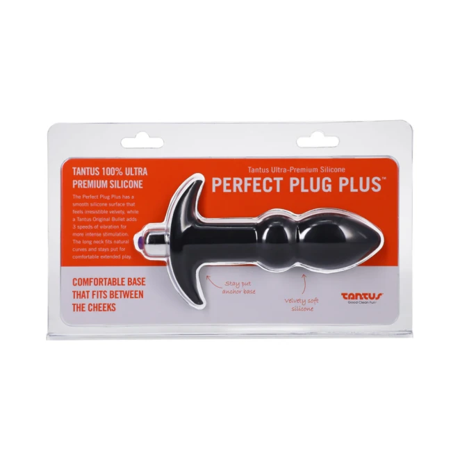 Tantus Perfect Plug Plus Silicone Vibrating Butt Plug Onyx