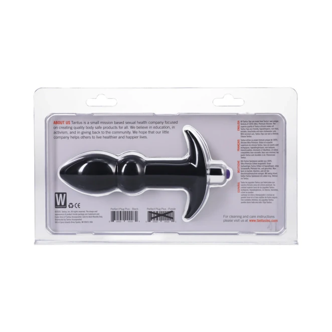 Tantus Perfect Plug Plus Silicone Vibrating Butt Plug Onyx
