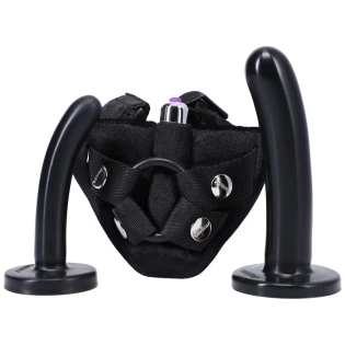 Tantus Beginner's Unisex Vibrating Strap-On Harness Kit (6 Piece) Black