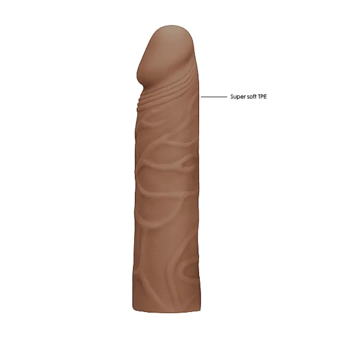 Penis Sleeve Extender Realistic Veiny 7 in. Tan