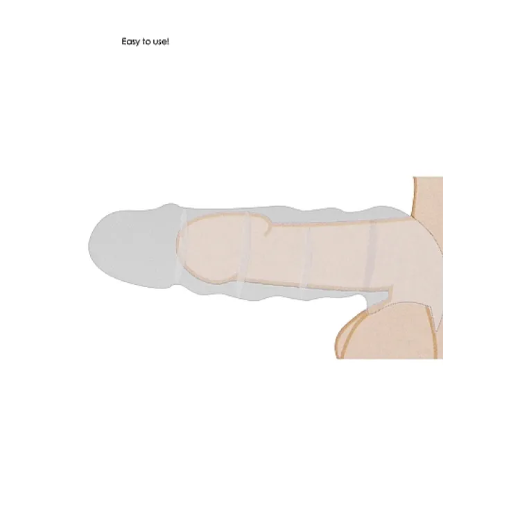 Penis Sleeve Extender Realistic Veiny 7 in. Tan