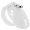 Blue Line Silicone Chastity Cock Cage White