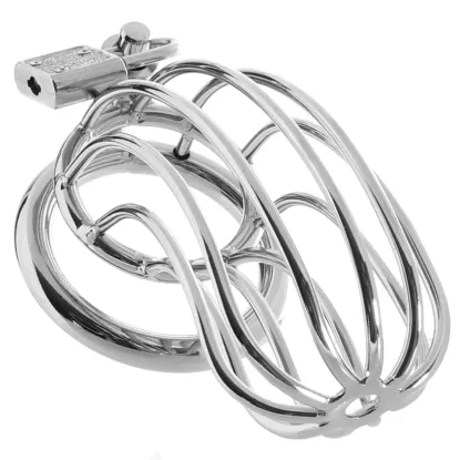 Blue Line Prisoner Cock Cage Silver