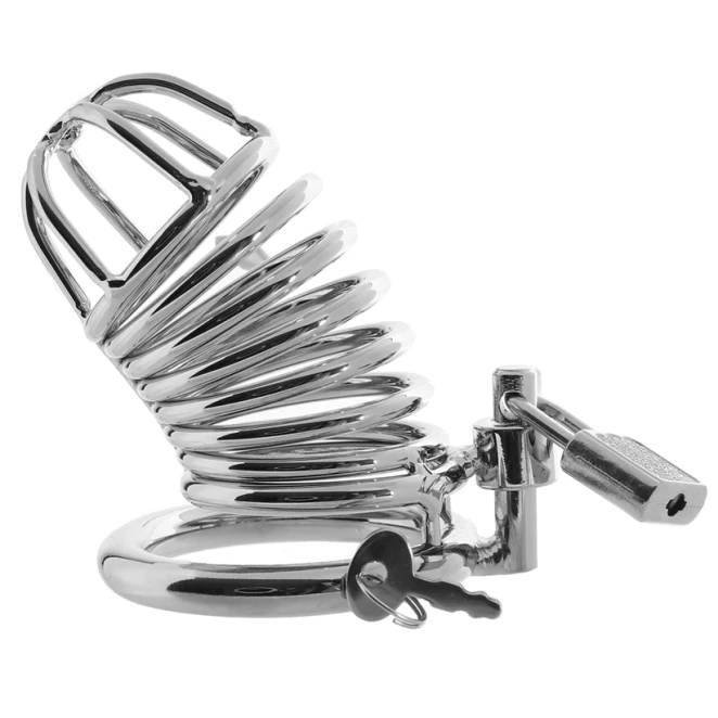 Blue Line Deluxe Chastity Cage Silver