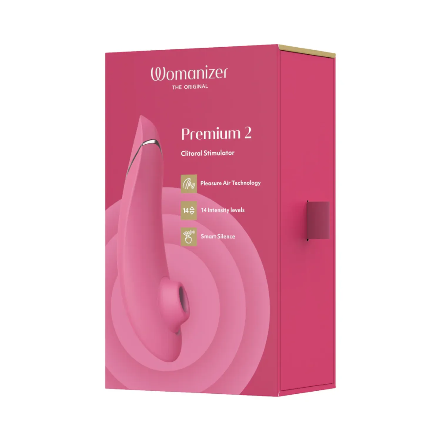 Womanizer Premium 2 Silicone Luxurious Pleasure Air Clitoral Stimulator Raspberry