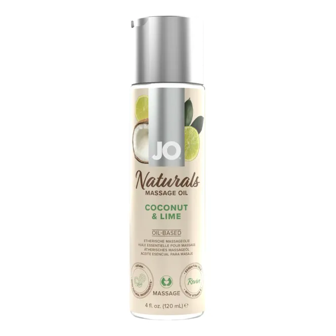System JO Naturals Coconut and Lime Massage Oil 4 oz.