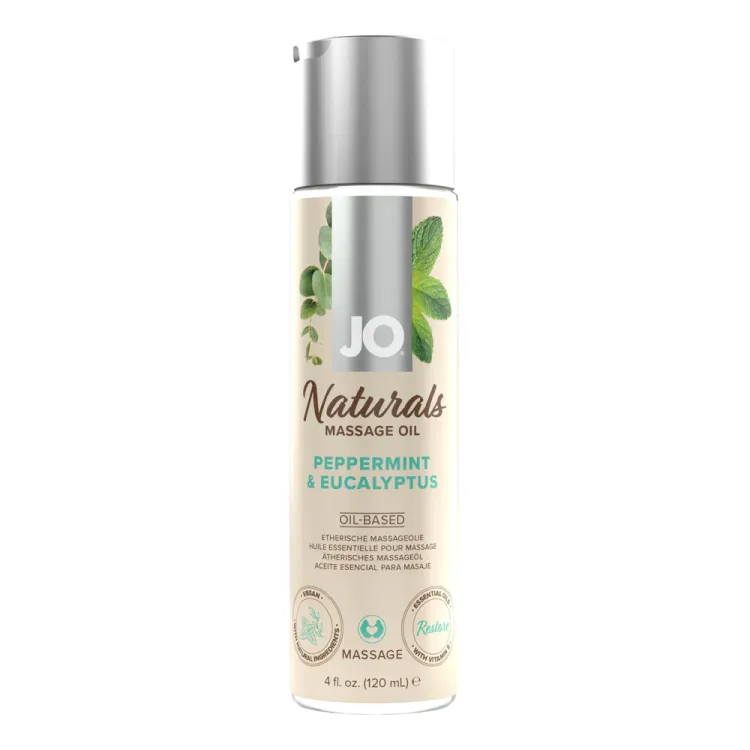 JO Naturals Peppermint & Eucalyptus Massage Oil 4 oz. (79894) by System Jo | Massage Oils, Lotions & Candles | SlipDix.com JO Naturals Peppermint & Eucalyptus Massage Oil 4 oz. (79894) | SlipDix.com