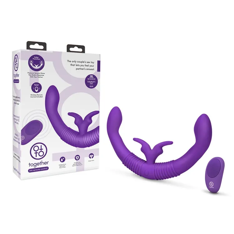 Together Couples Toy Remote-Controlled Dual Ended Rabbit Vibrator Together Couples Toy Remote-Controlled Dual Ended Rabbit Vibrator