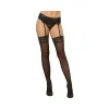 Dreamgirl Sheer Nylon Thigh-High Stockings With Lace Top Black Dreamgirl Sheer Nylon Thigh-High Stockings With Lace Top Black