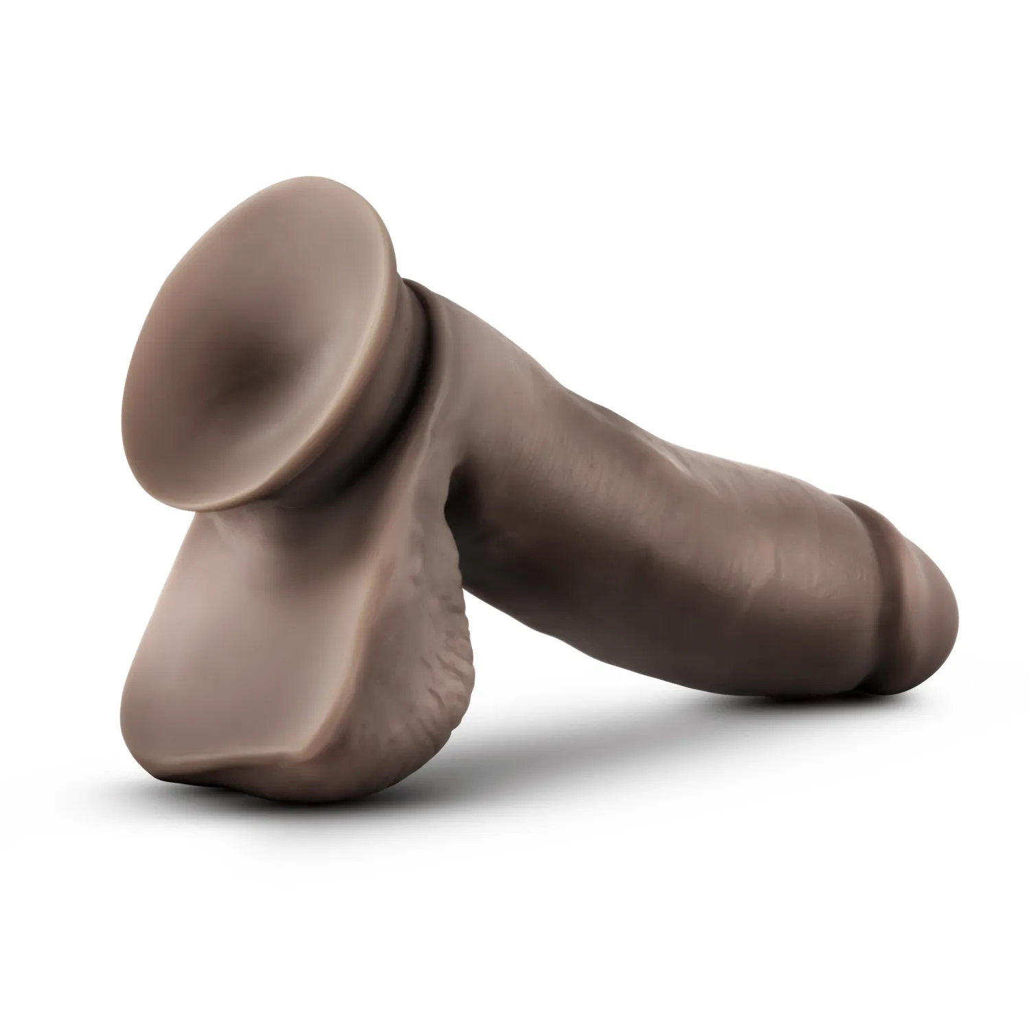 7 in. Self-Lubricating Realistic Dildo with Balls Brown