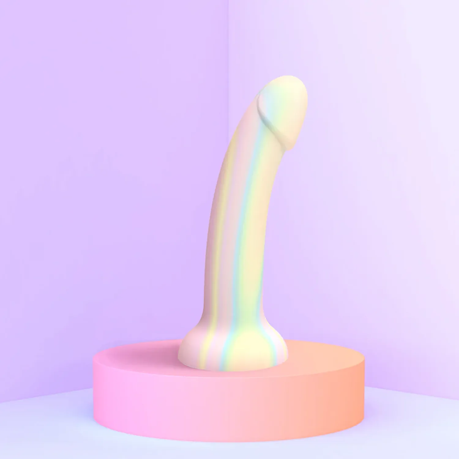 7 in. Fantasia Glow-in-the-Dark Silicone Dildo Pastel