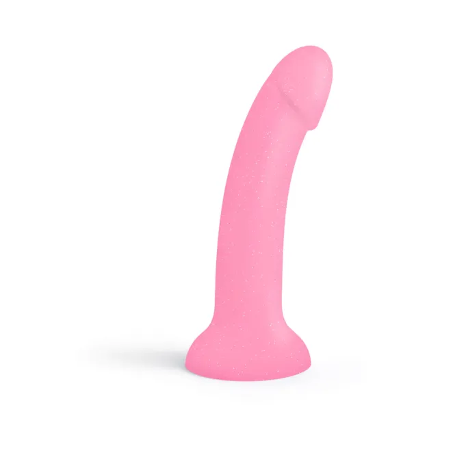 7 Inch Dildolls Glitzy Curved Silicone Suction Cup Dildo