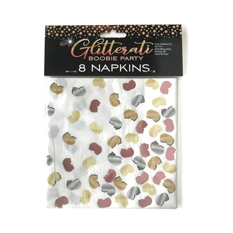 Glitterati Boobie Party Napkins (80724) by Little Genie Productions | Bachelor Party Gifts | SlipDix.com Glitterati Boobie Party Napkins (80724) | SlipDix.com