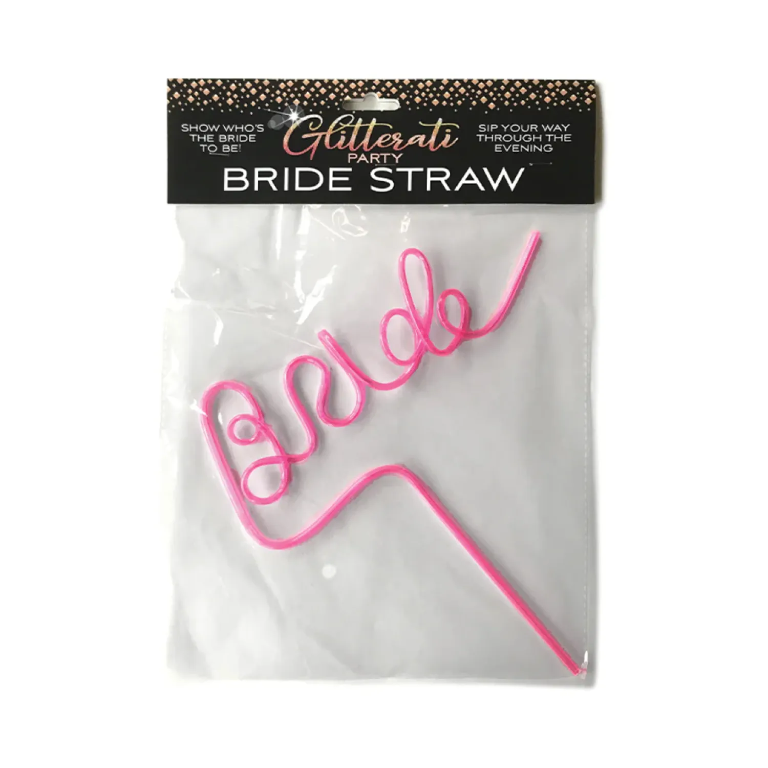 Glitterati Party Bride Straw Pink (80731) | SlipDix.com